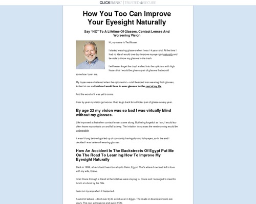 How To Improve Eyesight Naturally – Clickbank – How To Improve Eyesight Naturally